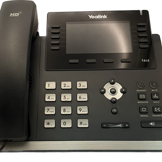 Yealink SIP-T46S - Pre-Owned - 16 Lines. 4.3-Inch Color Display. Dual-Port Gigabit Ethernet, PoE, Power Adapter Not Included